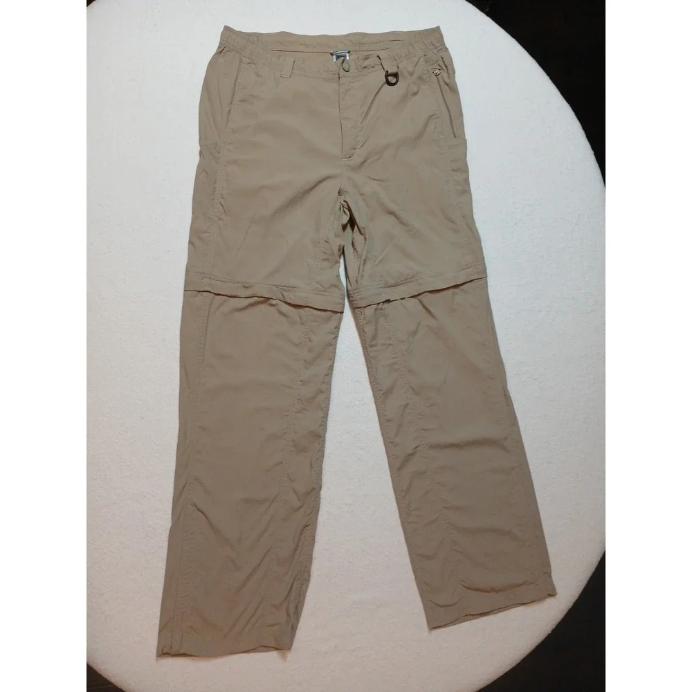 The North Face Paramount Convertible Hiking Pants Mens L Khaki Tan Zip Off Trail